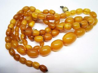 Two Small Antique Natural Baltic Butterscotch Amber Bead Necklaces 25 Grams A/f
