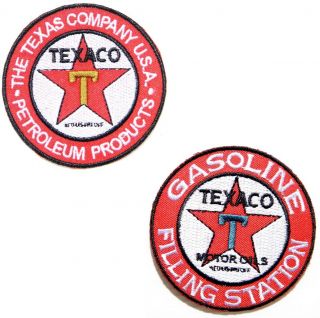 Patch Iron On Sticker Transfers Sew Applique Texaco Petroleum Oil Pump Gas Badge