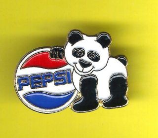 Rare Pepsi Cola Logo And Panda Pin Soda China Bamboo Drink