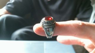 North Haven Hs 10k White Gold Class Ring Size 5 1978 Red Stone,  10k Gold Scrap