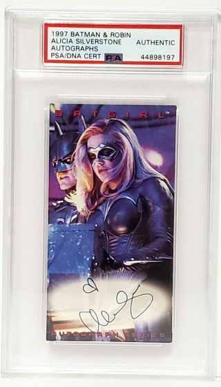 1997 Skybox Batman & Robin Alicia Silverstone " Batgirl " Signed Card Psa/dna Slab