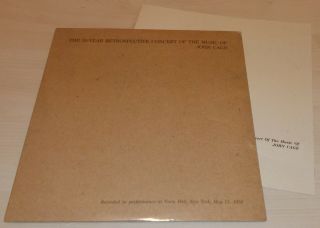 John Cage - The 25 Year Retrospective Concert (1959) - Vinyl 2xlp 2011 - &