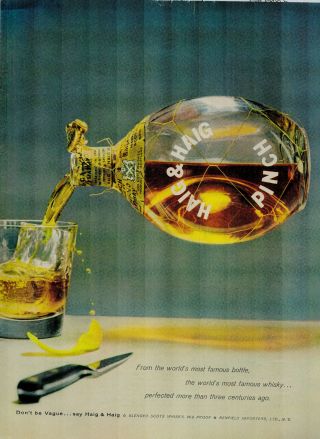 1956 Haig And Haig Worlds Most Famous Bottle Vintage Print Ad 3202