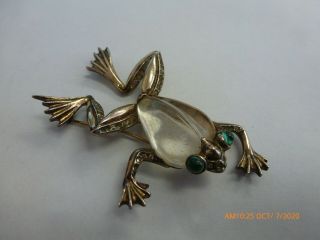 Trifari Jelly Belly Frog Brooch Vintage 1943 Alfred Philippe Sterling