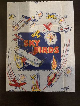 1941 Goudey Gum Co.  (world Wide Gum Co. ) Sky Birds Gum Wrapper