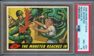 1962 Mars Attacks 31 The Monster Reaches In Psa 8