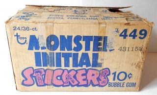 1974 Topps Monster Initial Stickers Empty Sticker Box Case 449