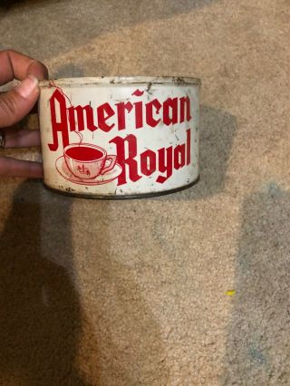 Rare Vintage 1 Pound Coffee Tin Can Royal American