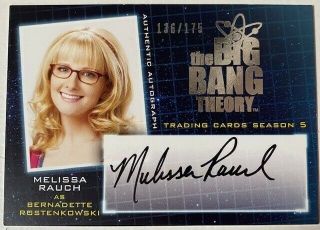 The Big Bang Theory Season 5 Autograph Card A7 Melissa Rauch Bernadette 136/175