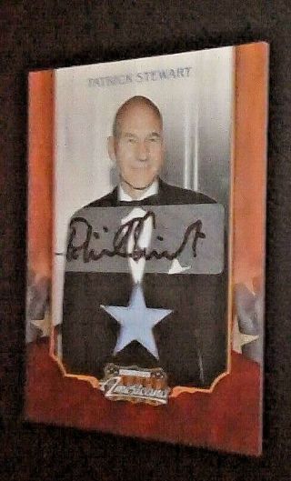 Patrick Stewart 2009 Donruss Americana Autograph Relic Card 021/100 Star Trek