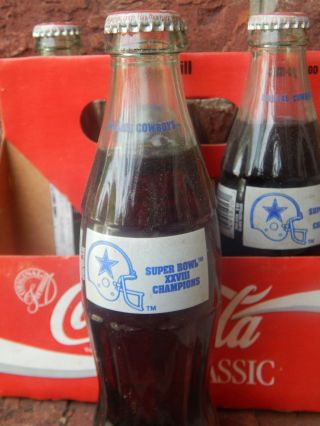 Dallas Cowboys Bowl Xxviii Champions Collectible 8 Fl Oz Coca - Cola Bottle