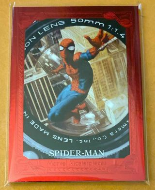 2020 Marvel Masterpieces Gallery Limited Edition Spider - Man Red Foil Sn 18/25