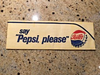 Vintage 1960s Say " Pepsi Please " Paper Soda Jerk Hat W Bottle Cap Logo