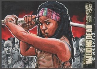 Cryptozoic The Walking Dead Season 3 Michonne 1/1 Sketch Card Chris Meeks