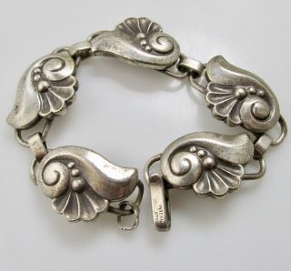 La Paglia International Sterling Silver Swirl Link Bracelet Vintage Designer
