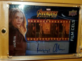 2018 Avengers Infinity War Film Cels 78/100 Elizabeth Olsen Auto/autograph Card
