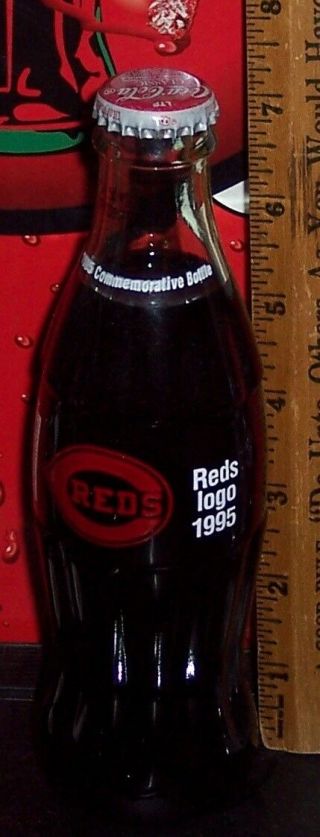 1995 Cincinnati Reds Reds Logo 1995 8 Ounce Glass Coca - Cola Bottle