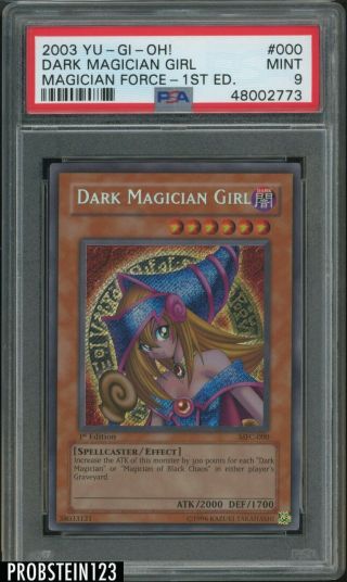 2003 Yu - Gi - Oh 1st Edition Magician Force 000 Dark Magician Girl Psa 9