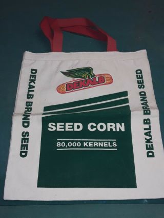 Dekalb Canvas Tote Bag Seed Corn Farm Promo 13 X 15 Advertising