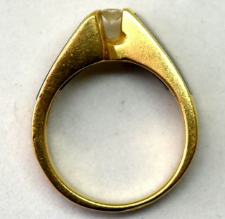 Vintage 14K Solid Yellow Gold,  Onyx with Diamond Ring Size 3.  5 3