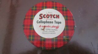 Vintage Scotch Brand Cellophane Tape - Never Opened 1 Roll Metal Container