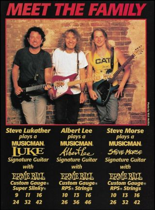 Albert Lee Steve Lukather Morse Signature Ernie Ball Music Man Guitar Ad Print
