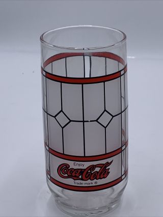 Coke Coca Cola Drinking Glass Vintage Tiffany Style Frosted Stained Glass
