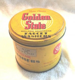 Vintage Advertising Tins Golden State Neoprene Faucet Washers Store Displays
