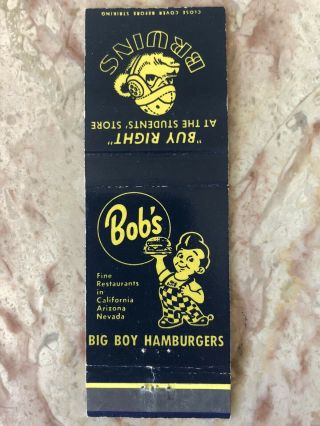 Bob’s Big Boy Ucla Bruins Student Store Matchbook Cover Ca Az Nv Blue And Yellow