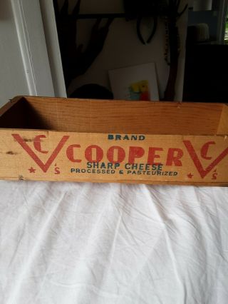 Vintage Cooper Sharp Cheese Wooden Box 13 " Long X 5 " Wide X 2 1/2 " Deep