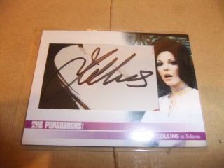 Joan Collins The Persuaders Cut Autograph Card Jc9 Roger Moore Tony Curtis