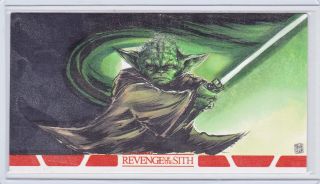2015 Star Wars Revenge Of The Sith 3d Widevision Melike Acar Yoda Sketch 1/1