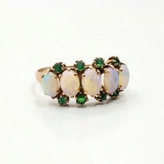 Great Vintage Victorian 10k Yellow Gold Opal Green Stone? Ladies Ring Size 7