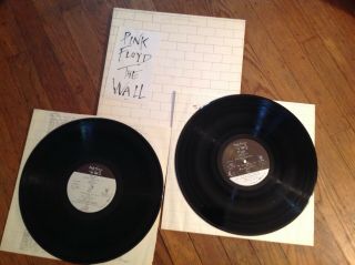 Vinyl Lp Pink Floyd The Wall Double Album W / Hype Sticker & Promo Pin