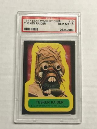 1977 Star Wars Topps 10 1st Series Sticker Tusken Raider Psa 10 Low Pop