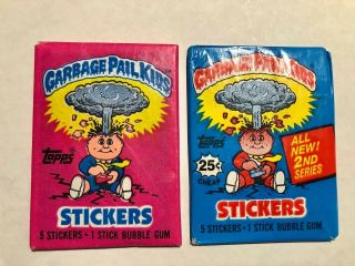 1985 Garbage Pail Kids Series 1,  2 Wax Packs Os1 Usa Gpk 1st
