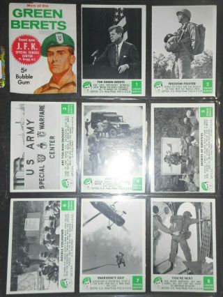 1966 Green Beret Complete (66) Card Set & Wrapper Topps Has Unmarked Checklist