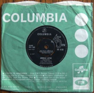 The Pink Floyd Arnold Layne 7 " Single Uk 1967 Columbia Db 8156 Push - Out Centre