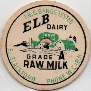 Milk Bottle Cap - Elb Dairy - (central Point,  Oregon) - E.  L.  Blackford