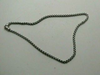 Fine Estate David Yurman 18 " Sterling Silver Wheat Link Chain Necklace