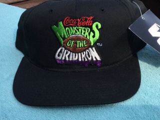 Vintage Coca Cola Monsters Of The Gridiron Snapback Starter Hat Old Stock