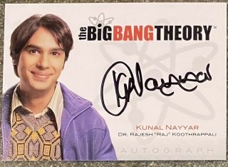 Kunal Nayyar Raj The Big Bang Theory Seasons 1 & 2 Autograph Trading Card A5 Bbt
