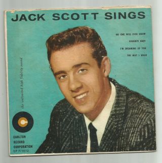 Rockabilly & Teen E.  P.  - W/ Picture Cover - Jack Scott Sings - Hear 1958 Carlton