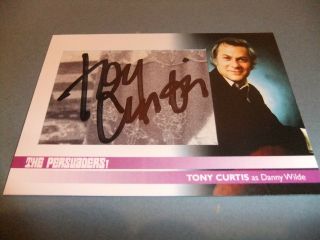 Tony Curtis Danny Wilde The Persuaders Cut Autograph Card Tc28 Roger Moore