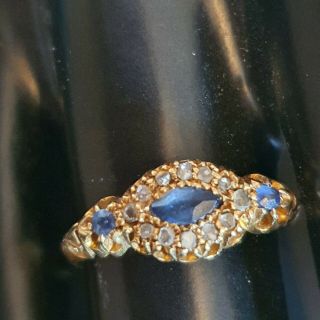 Early Edwardian 18ct Gold Diamond And Sapphire Ring