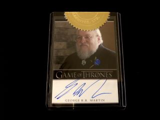 Game Of Thrones Season 2 George R.  R.  Martin Autographed Case Incentive Card
