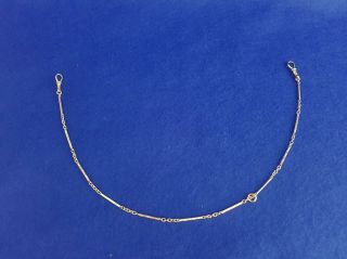 Late 19th Cent Yellow & White 9ct Gold Fine Watchchain W Long Box Tube Links 10g