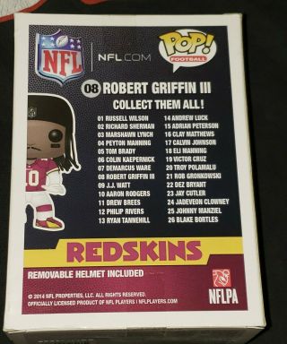 Funko Pop NFL Washington Redskins Football Team 08 Robert Griffin III the Third 3