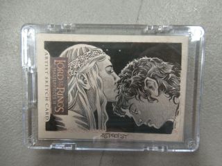 Galadriel & Frodo Lord Of The Rings Masterpieces Ii Artist Sketch Card 1/1 Zq
