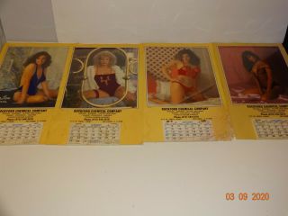 4 Pinup Girl Calendars 1980 
